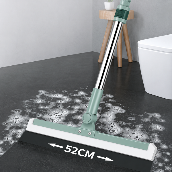 Heavy Duty Magic Broom Silicone Wiper With 180 Degree Rotating Head,Stainless Steel Extendable Handle Multipurpose Bathroom Silicon Wiper
