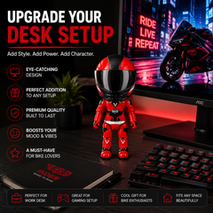 MotoGP Helmet Metal Mini Figure, Die-Cast Transforming Action Figure, Poseable Racing Character with Helmet- Red