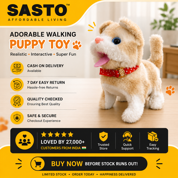 Interactive Walking & Meowing Cat Toy for Kids | Realistic Pet Cat with Sound, Tail Wagging & Walking Action