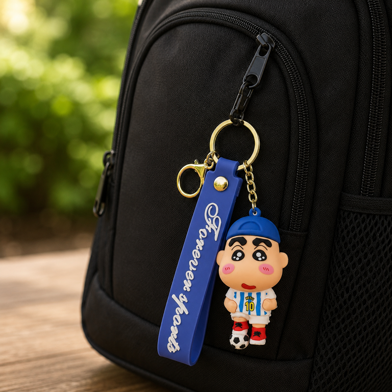 Shinchan Football Silicone Keychains