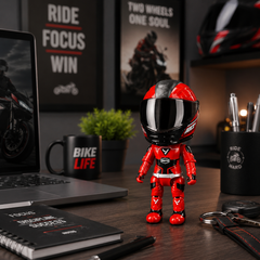 MotoGP Helmet Metal Mini Figure, Die-Cast Transforming Action Figure, Poseable Racing Character with Helmet- Red