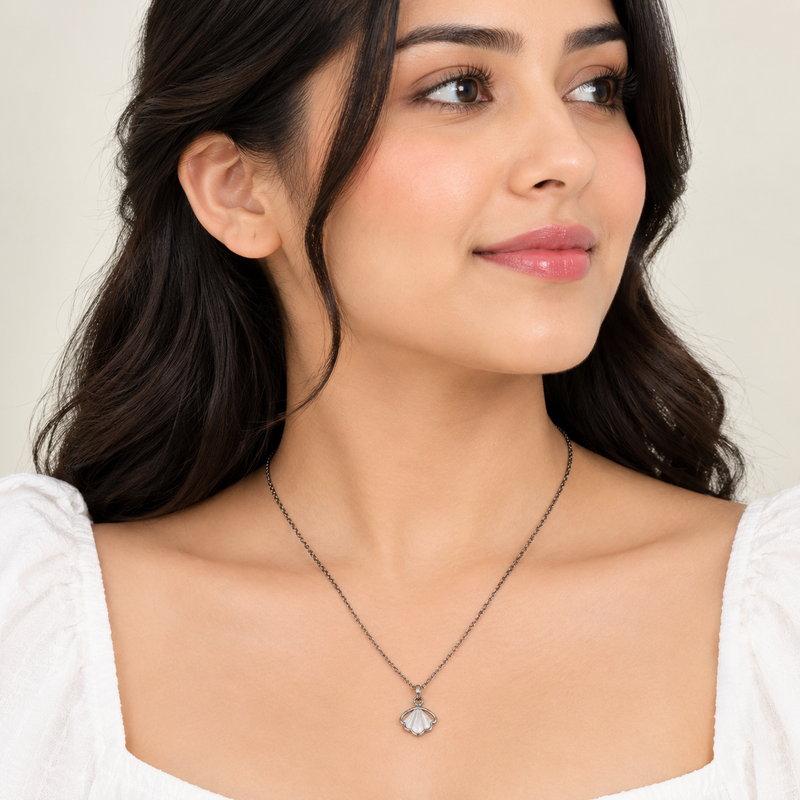 White Shell Pendant Necklace