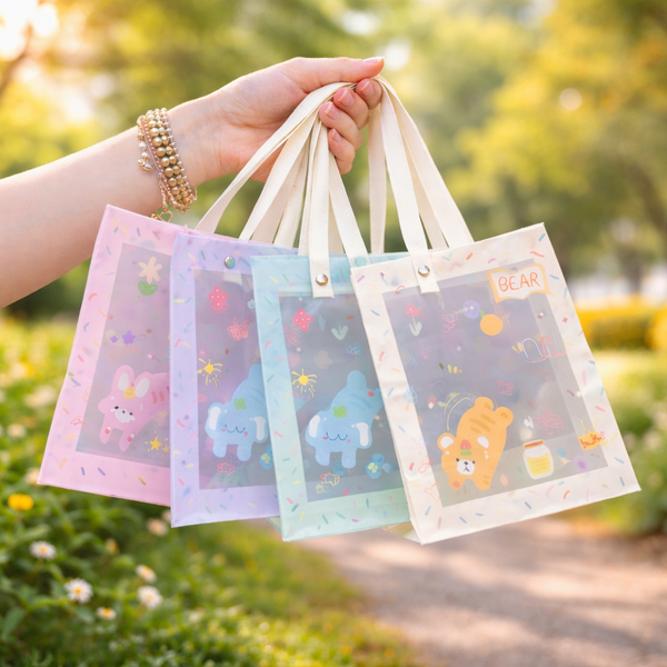 Transparent Gift Bags - Clear Plastic Gift Wrap Bag Reusable
