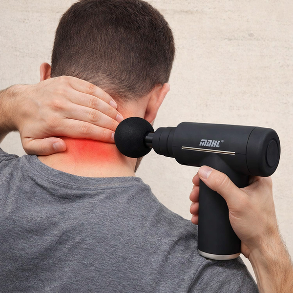 MDHL Gun Massager Machine for Pain Relief - Body, Neck, Shoulders, Back, Arms & Feet Massager - 6 Speed Settings -7 Heads Attachment (XY17, Black)