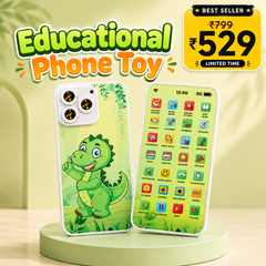 Educational Phone Toy for 2-12 Years Kids Rechargeable 24 Modes Talking Baby Smart Phone Mobile Toy for Boys Girls Christmas Gift Birthday Surprise (Hindi & English Version)