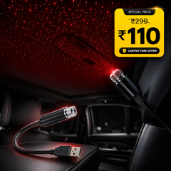 USB Car Roof Star LED Lights, Flexible Romantic Galaxy Night Lamp Fit All Cars Ceiling Decoration Light Interior Ambient Atmosphere -No Need to Install (Red)