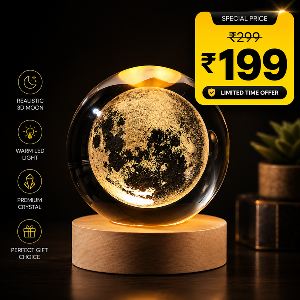 3D Crystal Full Moon Lamp