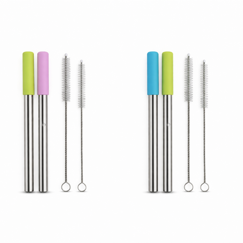 Short Stainless Steel Reusable Wide Straw  2 PCS