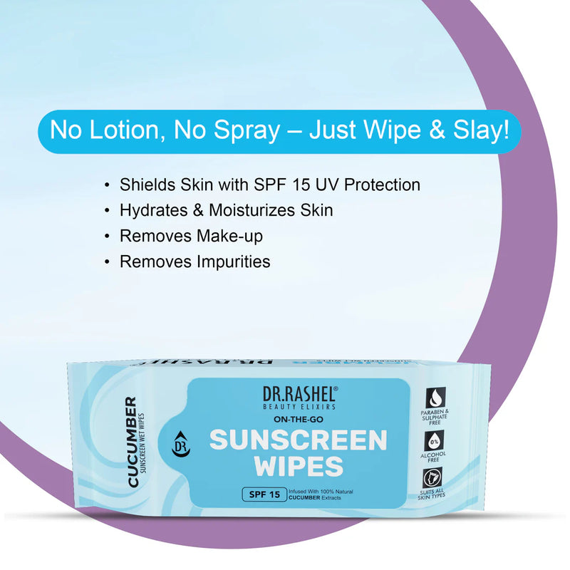 Dr Rashel Sunscreen Wipes - Cucumber