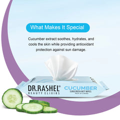 Dr Rashel Sunscreen Wipes - Cucumber