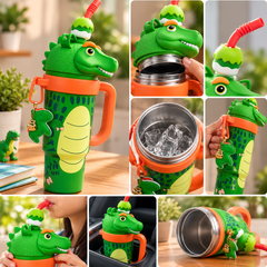 3D Crocodile Animal Vacuum Insulated Kids Tumble