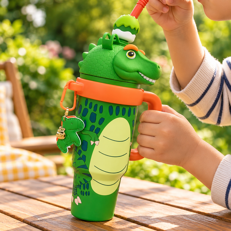3D Crocodile Animal Vacuum Insulated Kids Tumble