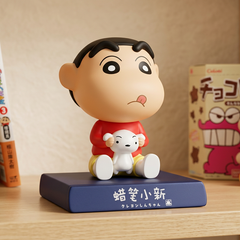 Super Hero Shinchan 2 Action Figure Limited Edition Bobblehead with Mobile Holder for Car Dashboard, Office Desk & Study Table