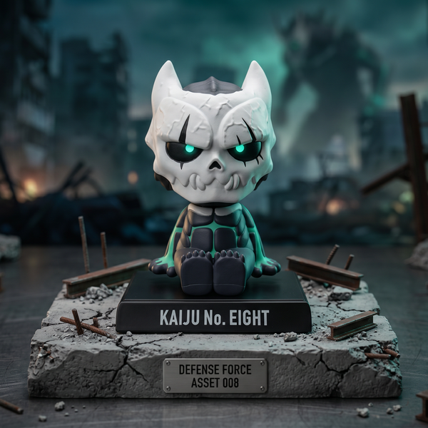 Super Hero_Zenitsu_Demon Slayer Action Figure Limited Edition Bobblehead with Mobile Holder for Car Dashboard, Office Desk & Study Table (Pack of 1) (Black-Kaiju 8)