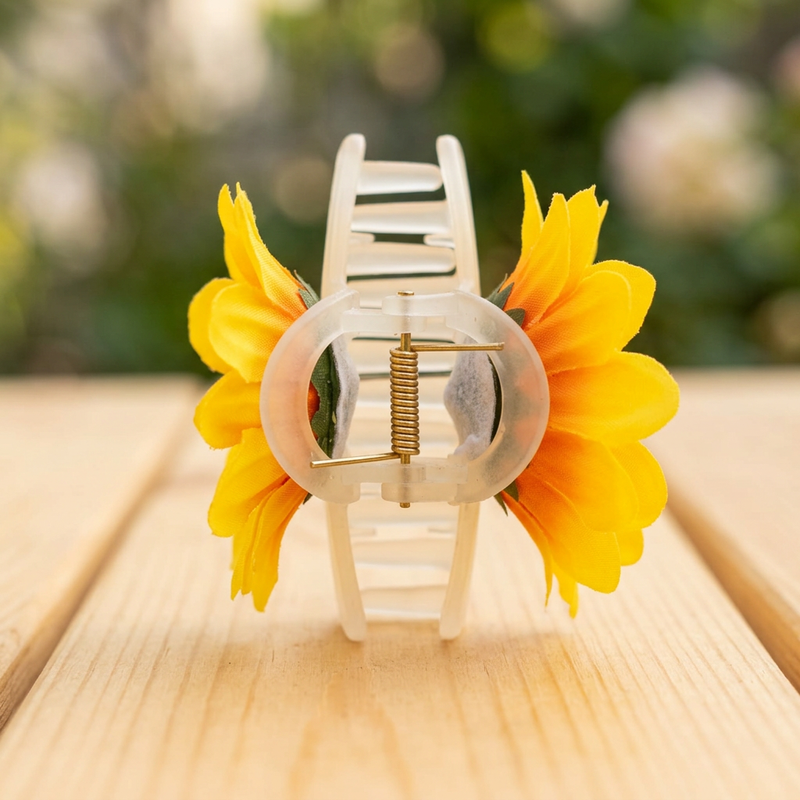 Sunflower & Frangipani Hair Claw