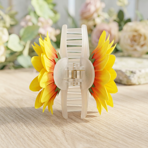 Sunflower & Frangipani Hair Claw