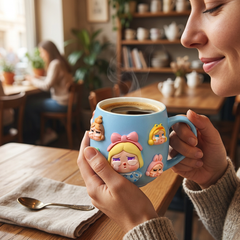 3D Cartoon Character Ceramic Mug