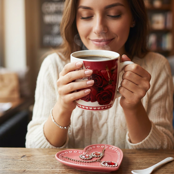 Ceramic Coffee with Plate and Spoon for Gift Pack Ceramic Coffee Mug (400 ml)