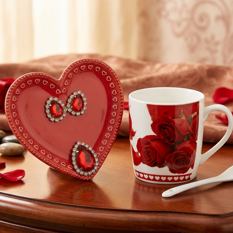 Ceramic Coffee with Plate and Spoon for Gift Pack Ceramic Coffee Mug (400 ml)
