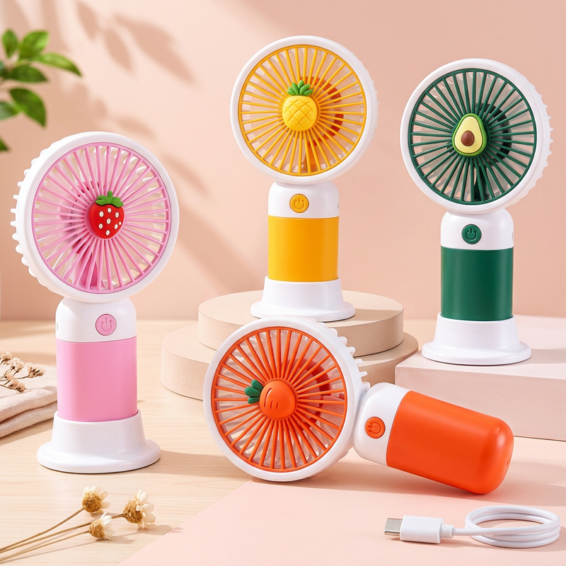 Cute Mini Handheld Fan (Upto 6 Hours Running) Rechargeable 2000 mAh Battery