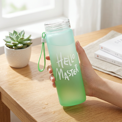 Glass Water Bottle Coffee Bottle for Home Office Outdoor Green