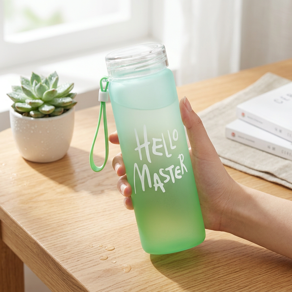 Glass Water Bottle Coffee Bottle for Home Office Outdoor Green