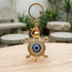 Tortoise Evil Eye Keychain