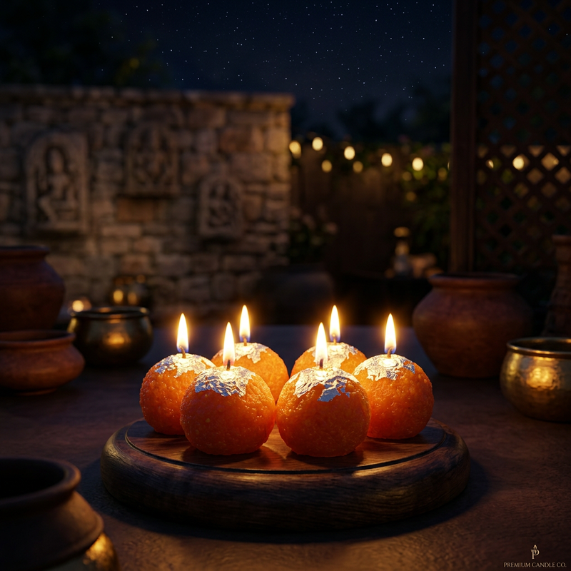 Motichoor Ladoo Shaped Candles