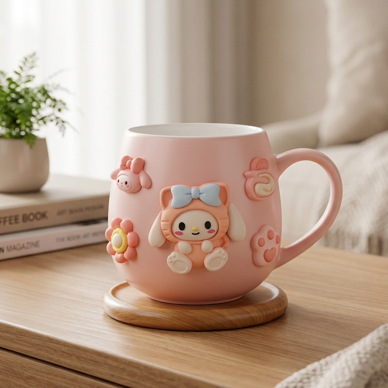 3D Cartoon Character Ceramic Mug