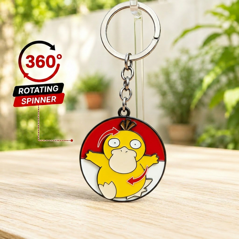 Psyduck Metal Keychain