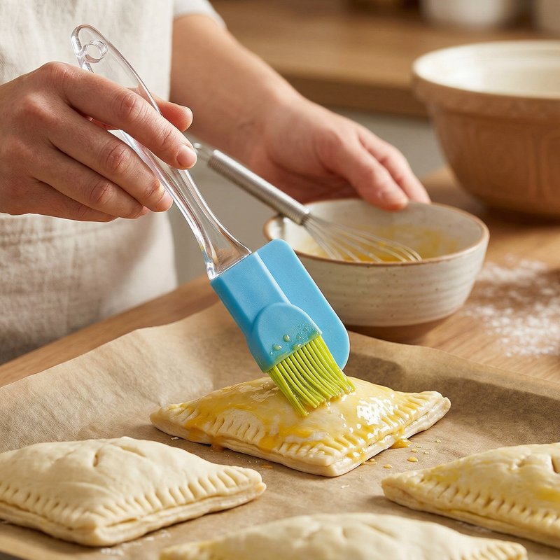 Silicone spatula and pastry brush