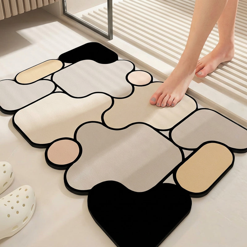 Door Mats for Home Bathroom Bedroom 5D Puzzle Water Absorbing Rubber Floor Mat