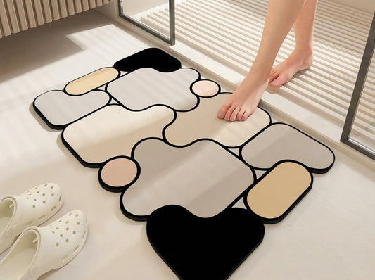 Door Mats for Home Bathroom Bedroom 5D Puzzle Water Absorbing Rubber Floor Mat