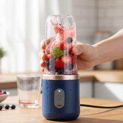 Portable Blender Electric Juicers Fruit Mixers USB Rechargeable Smoothie Mini Personal Juicer 6 Blades 3Gears With 1500 Mah Rechargeable Battery-Smoothie Blender
