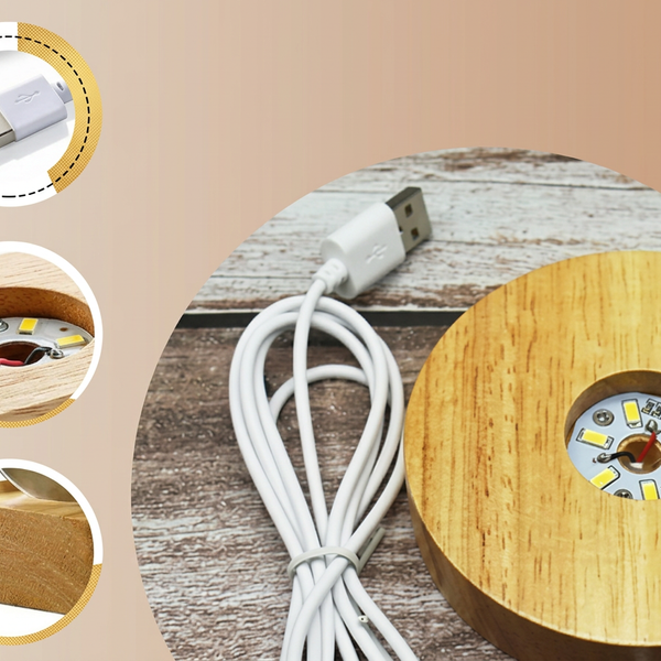 3D Crystal Ball Night Light with Couple Design, LED Wooden Base, Romantic Wedding Gift