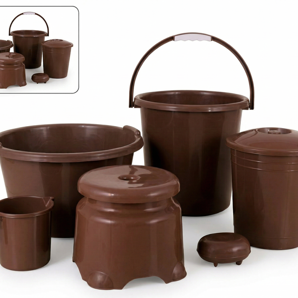 Plastic 6pc Bathroom Set