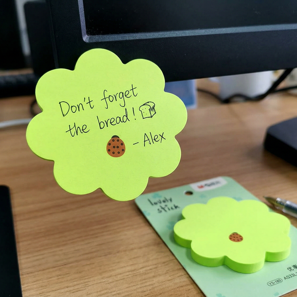 Lovely sticky note high quality paper cloud shape 76 * 76 mm for student, office - green