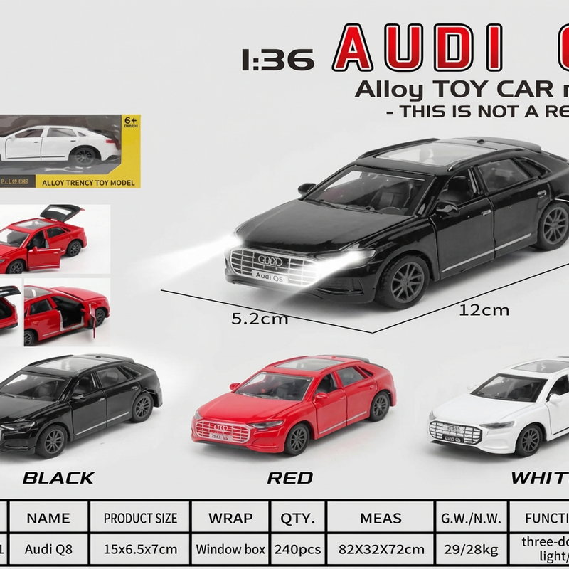 Mini Audi Q8 Diecast Car (Light & Music) Toy