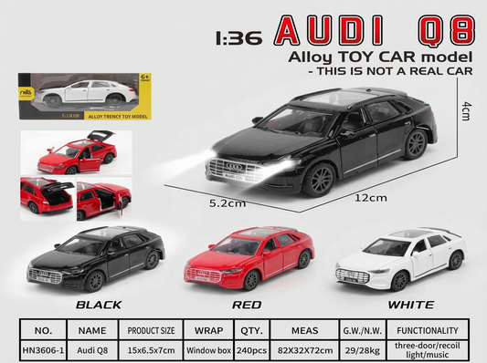 Mini Audi Q8 Diecast Car (Light & Music) Toy