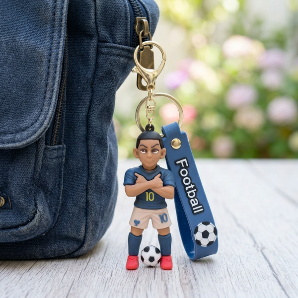 Kylian Mbappe Footballer Silicone Keychain