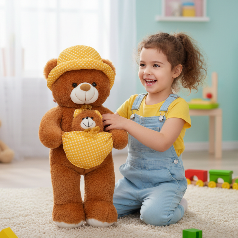 Brown fur soft teddy bear