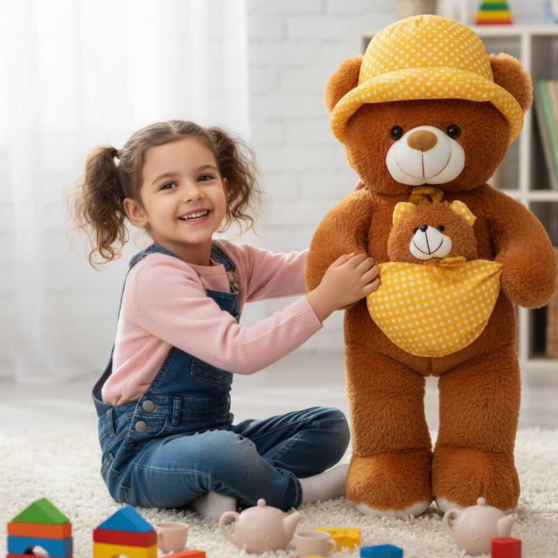 Brown fur soft teddy bear