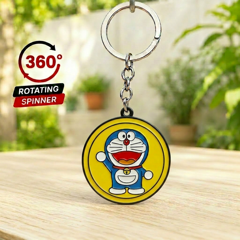 Doramon Metal Spinner Keychain