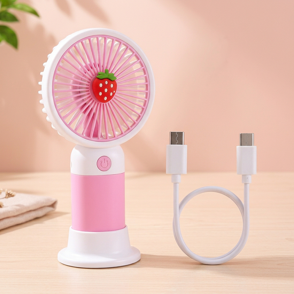Cute Mini Handheld Fan (Upto 6 Hours Running) Rechargeable 2000 mAh Battery
