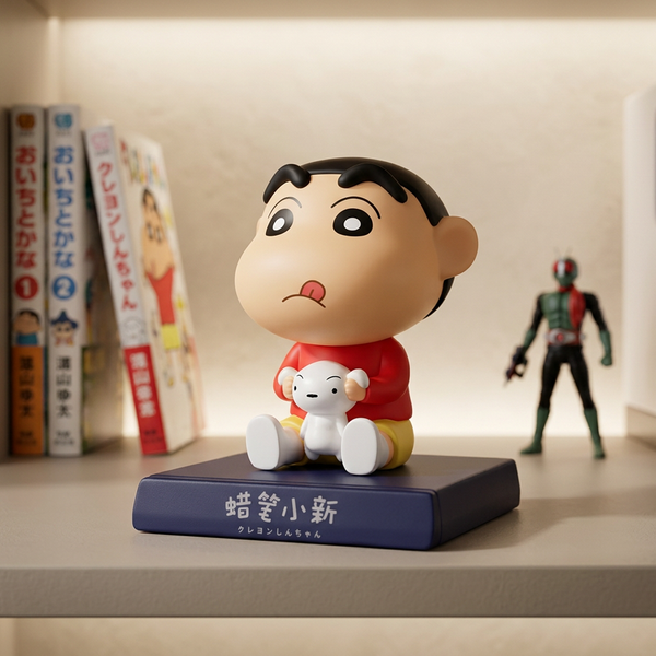 Super Hero Shinchan 2 Action Figure Limited Edition Bobblehead with Mobile Holder for Car Dashboard, Office Desk & Study Table