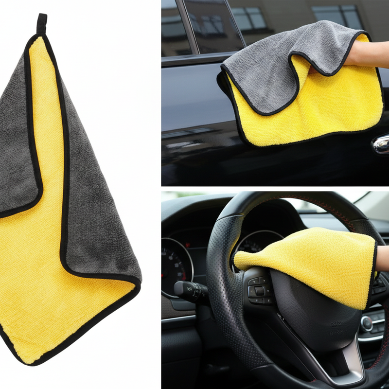 Microfiber Towel for Car Cleaning and Detailing - Dual Sided, Extra Thick Plush Microfiber Cloth - 40cm x 40cm