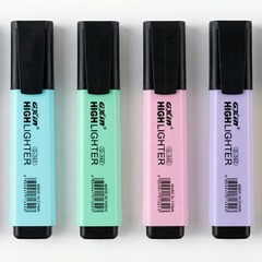 Highlighter, Fluorescent Colors Chisel Tip Marker Pen, AP Certified, Pastel Colors, Water Based, Quick Dry, No Bleed (Set of 6, Yellow, Pink, Orange, Green, Blue, Purple) (Pastel)