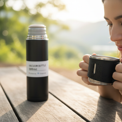Fruconuts Vacuum Flask Gift Set Bottle with 3 Cups 500 ml Flask (Pack of 1, Black, Steel) 500 ml Flask (Pack of 1, Black, Steel)
