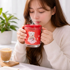 Red coffe mug for gifting Glass Coffee Mug (250 ml)