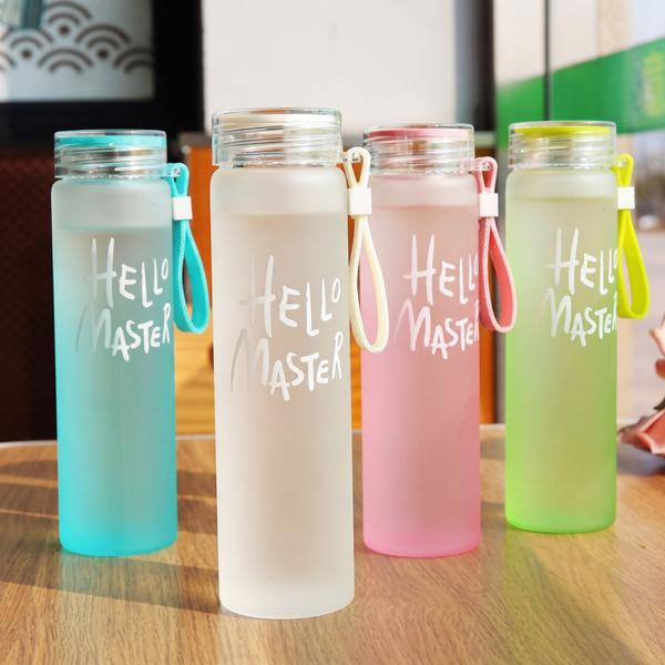 Glass Water Bottle Coffee Bottle for Home Office Outdoor Green